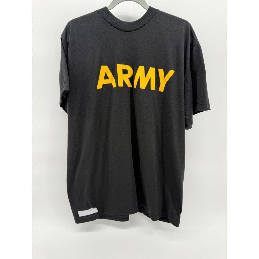 US Army APFU Physical Fitness Uniform T-Shirt‎ Black Yellow Large 8415016232567